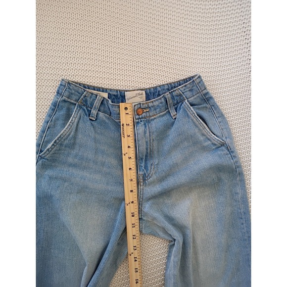 Universal Thread Relaxed Baggy 100% Cotton Straight Jeans 26 27 Light Distressed - Picture 8 of 16
